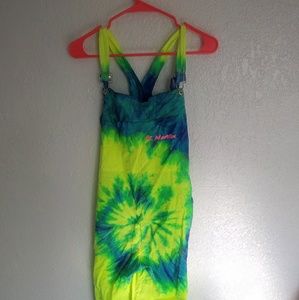 [ tie dye overall romper one size ]